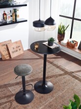 Barhocker >WL6.194< in Grau, Stoff / Metall - 79x40cm (HxD)