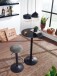 Barhocker >WL6.194< in Grau, Stoff / Metall - 79x40cm (HxD)
