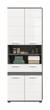Hochschrank >Blake< in Rauchsilber/Weiß...