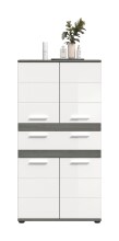 Hochschrank >Blake< in Rauchsilber/Weiß...