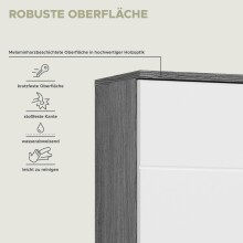 Hängeschrank >Blake< in Rauchsilber/Weiß hochglanz - 35x77x25cm (BxHxT)