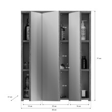 Badezimmer-Set >Blake< in Rauchsilber/Weiß hochglanz - 114x191x34cm (BxHxT)