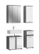 Badezimmer-Set >Blake< in Rauchsilber/Weiß hochglanz - 114x191x34cm (BxHxT)