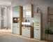 Hochschrank >Blake< in Artisan Eiche Nachbildung/Salbei - 35x137x31cm (BxHxT)
