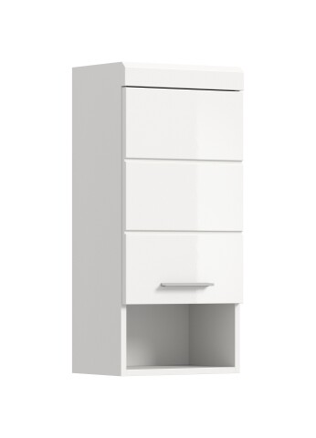 Hängeschrank >Scout< in Weiß/Weiß hochglanz - 37x79x24cm (BxHxT)