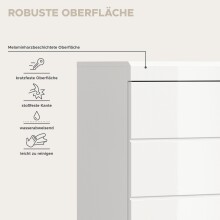 Hängeschrank >Scout< in Weiß/Weiß hochglanz - 37x79x24cm (BxHxT)