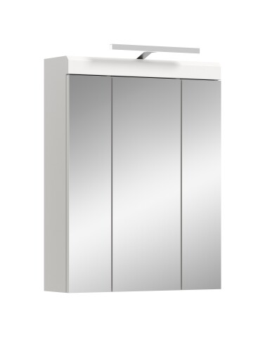 Badezimmerspiegelschrank >Scout< in Weiß/Spiegelglas - 60x79x18cm (BxHxT)