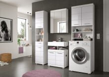 Badezimmer-Set >Scout< in Weiß/Weiß hochglanz - 190x191x34cm (BxHxT)