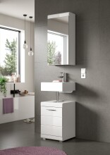 Badezimmer-Set >Scout< in Weiß/Weiß hochglanz - 40x191x34cm (BxHxT)