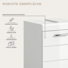 Badezimmer-Set >Scout< in Weiß/Weiß hochglanz - 40x191x34cm (BxHxT)