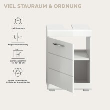 Badezimmer-Set >Scout< in Weiß/Weiß hochglanz - 40x191x34cm (BxHxT)