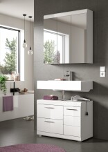 Badezimmer-Set >Scout< in Weiß/Weiß hochglanz - 80x191x34cm (BxHxT)
