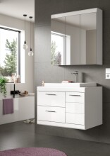 Badezimmer-Set >Scout< in Weiß/Weiß hochglanz - 80x191x50cm (BxHxT)