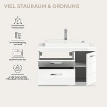 Badezimmer-Set >Scout< in Weiß/Weiß hochglanz - 80x191x50cm (BxHxT)