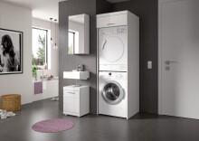 Badezimmer-Set >Scout< in Weiß/Weiß hochglanz - 121x200x68cm (BxHxT)