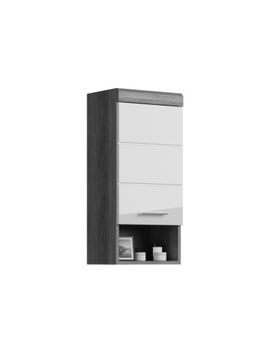 Hängeschrank >Scout< in Rauchsilber/Weiß hochglanz - 37x79x24cm (BxHxT)