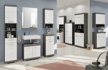 Hängeschrank >Scout< in Rauchsilber/Weiß hochglanz - 37x79x24cm (BxHxT)