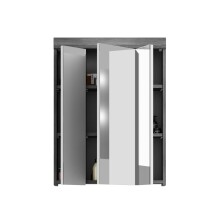 Badezimmerspiegelschrank >Scout< in Rauchsilber/Spiegelglas - 60x79x18cm (BxHxT)
