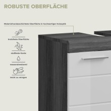 Badezimmer-Set >Scout< in Rauchsilber/Weiß hochglanz - 164x191x34cm (BxHxT)