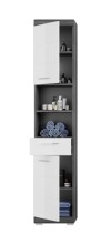 Badezimmer-Set >Scout< in Rauchsilber/Weiß hochglanz - 186x191x34cm (BxHxT)