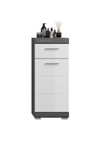 Badezimmer-Set >Scout< in Rauchsilber/Weiß hochglanz - 164x191x37cm (BxHxT)