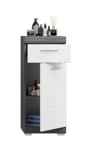 Badezimmer-Set >Scout< in Rauchsilber/Weiß hochglanz - 164x191x37cm (BxHxT)