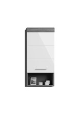 Badezimmer-Set >Scout< in Rauchsilber/Weiß hochglanz - 164x191x37cm (BxHxT)