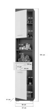 Badezimmer-Set >Scout< in Rauchsilber/Weiß hochglanz - 112x191x34cm (BxHxT)