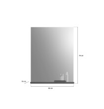 Badezimmer-Set >Scout< in Rauchsilber/Weiß hochglanz - 60x191x34cm (BxHxT)