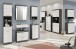 Badezimmer-Set >Scout< in Rauchsilber/Weiß hochglanz - 112x191x34cm (BxHxT)