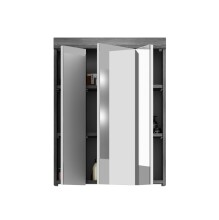 Badezimmer-Set >Scout< in Rauchsilber/Weiß hochglanz - 112x191x34cm (BxHxT)