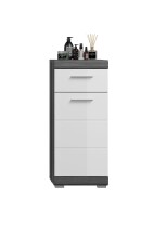 Badezimmer-Set >Scout< in Rauchsilber/Weiß hochglanz - 112x191x34cm (BxHxT)
