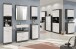 Badezimmer-Set >Scout< in Rauchsilber/Weiß hochglanz - 60x191x34cm (BxHxT)