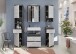 Badezimmer-Set >Scout< in Rauchsilber/Weiß hochglanz - 60x191x34cm (BxHxT)