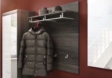 Garderoben-Set >Scout< in Rauchsilber/Weiß hochglanz - 272x197x40cm (BxHxT)