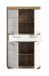 Hochschrank >Wave< in Nox Oak Nachbildung/Weiß hochglanz - 74x141x31cm (BxHxT)