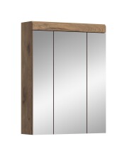 Badezimmerspiegelschrank >Wave< in Nox Oak Dekor /...