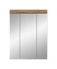 Badezimmerspiegelschrank >Wave< in Nox Oak Dekor / Spiegel - 60x79x18cm (BxHxT)