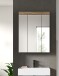 Badezimmerspiegelschrank >Wave< in Nox Oak Dekor / Spiegel - 60x79x18cm (BxHxT)