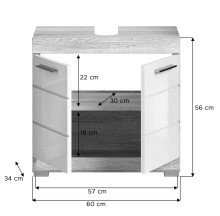 Badezimmer-Set >Lambada< in Eiche Dekor / Weiß - 60x191x34cm (BxHxT)