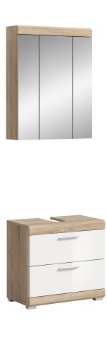 Badezimmer-Set >Lambada< in Eiche Dekor / Weiß - 60x191x34cm (BxHxT)