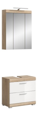 Badezimmer-Set >Lambada< in Eiche Dekor / Weiß - 60x191x34cm (BxHxT)