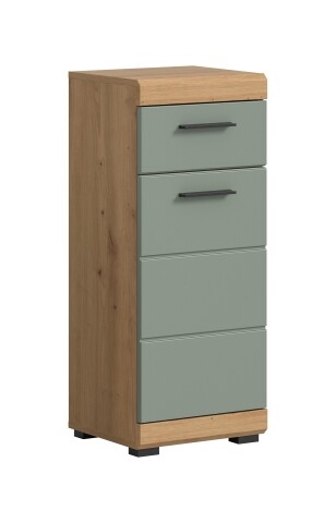 Hochschrank >Scout< in Artisan Eiche Nachbildung/Salbei - 37x88x31cm (BxHxT)