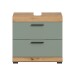 Waschbeckenunterschrank >Scout< in Eiche Dekor / Salbei - 60x56x34cm (BxHxT)