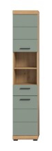Hochschrank >Scout< in Artisan Eiche Nachbildung/Salbei - 37x191x31cm (BxHxT)