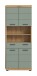 Hochschrank >Scout< in Artisan Eiche Nachbildung/Salbei - 74x191x31cm (BxHxT)
