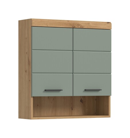 Hängeschrank >Scout< in Artisan Eiche Nachbildung/Salbei - 74x79x24cm (BxHxT)
