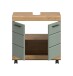 Waschbeckenunterschrank >Scout< in Eiche Dekor / Salbei - 60x60x34cm (BxHxT)