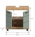 Waschbeckenunterschrank >Scout< in Eiche Dekor / Salbei - 60x60x34cm (BxHxT)