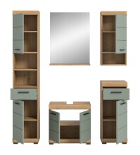 Badezimmer-Set >Scout< in Artisan Eiche Nachbildung/Salbei - 164x191x34 (BxHxT)